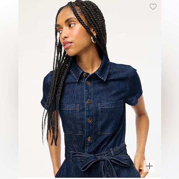 J Crew Factory Denim Utility Mini Dress NWT - Picture 3 of 7